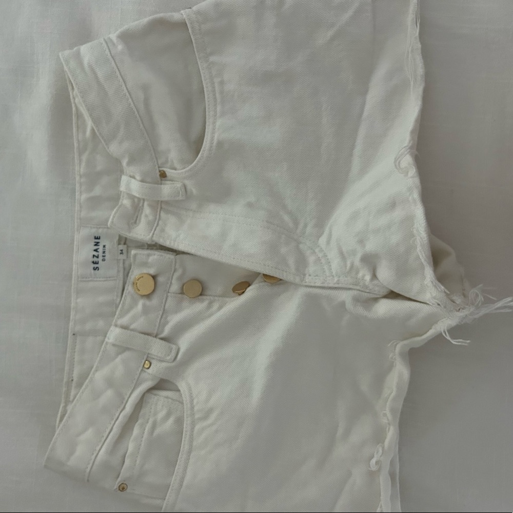 Sézane white cut off shorts, FR size 34